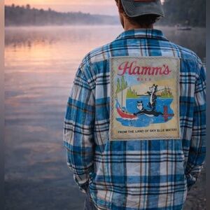 Angry Minnow Clothing Co. Vintage Hamm’s Blue Flannel Shirt